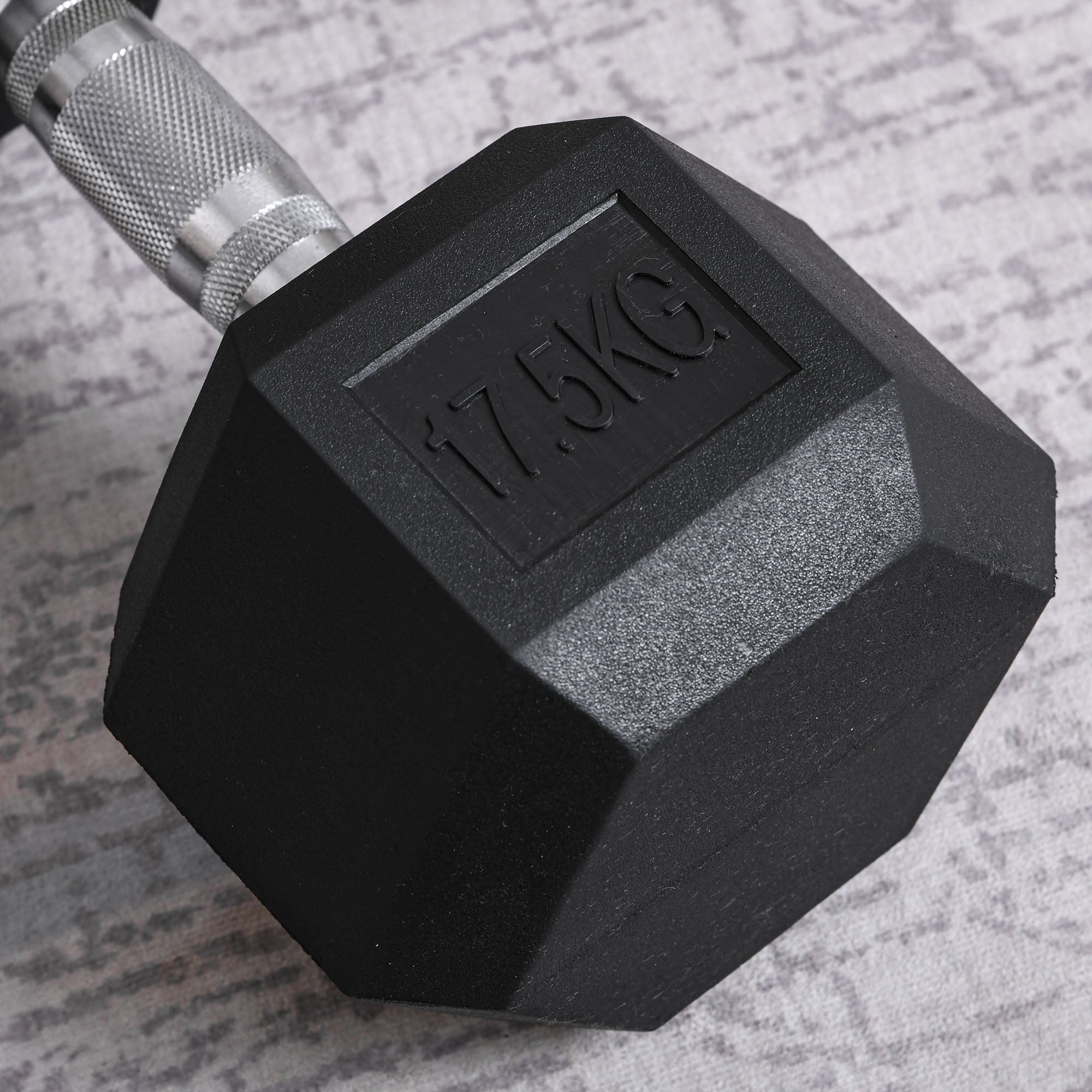 HOMCOM 17.5kg Non-Slip Grip Metal Dumbbell for Fitness Training, Black