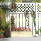 Planter with Trellis for Climbing and Open Bottom, in Fir Wood, 115x60x110 cm, Wood color