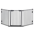 PawHut 3-Panel Folding Dog Gate for Small and Medium Size Dogs, 180x3x74.5 cm, Black - Borgè
