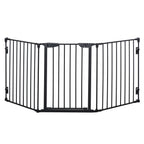PawHut 3-Panel Folding Dog Gate for Small and Medium Size Dogs, 180x3x74.5 cm, Black - Borgè