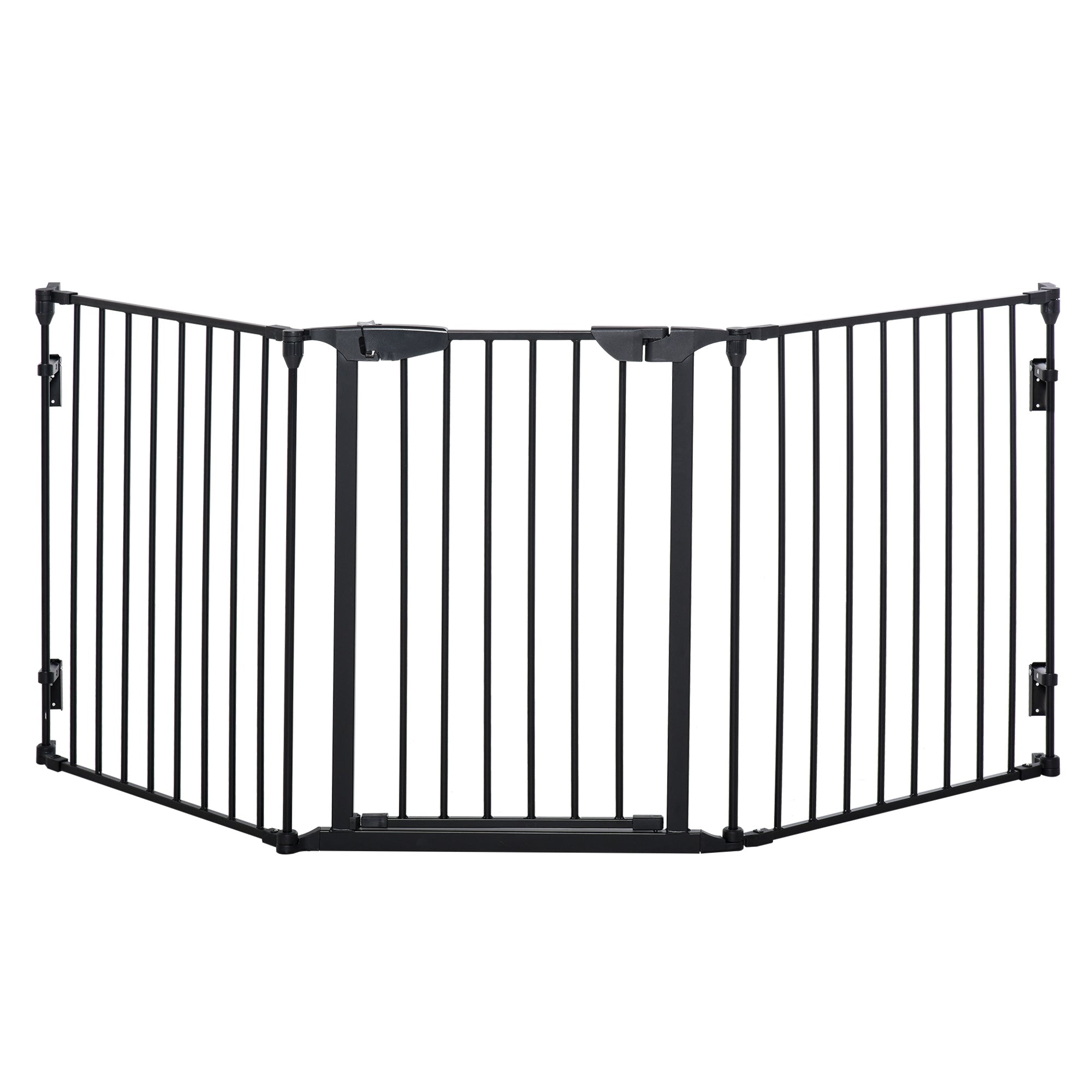 PawHut 3-Panel Folding Dog Gate for Small and Medium Size Dogs, 180x3x74.5 cm, Black - Borgè
