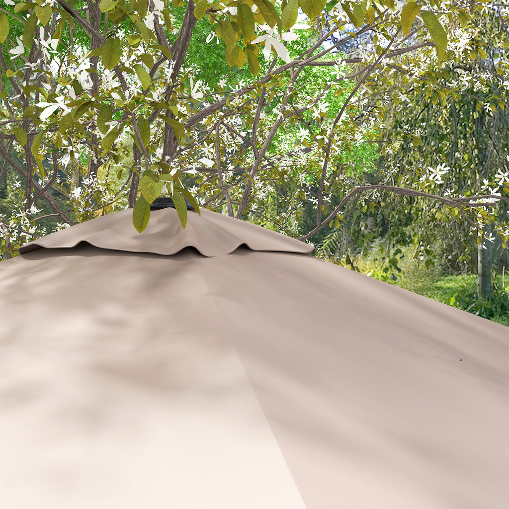 3x3 m Arm Umbrella with 8 Ribs, Pedal and Crank, in Aluminum and Polyester, Khaki color - Borgè