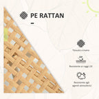 Outsunny Boho Rattan Garden Set with 2 Chairs with Cushions and Round Coffee Table, Yellow