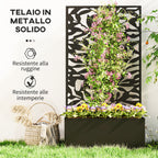 Outsunny Steel Planter with Trellis for Climbing Plants, Wall or Ground Mounting, 61x23x113 cm, Black