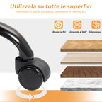 Height-Adjustable Desk Chair with 135° Reclining Angle, Black PU Leather, 65x76x113-121 cm