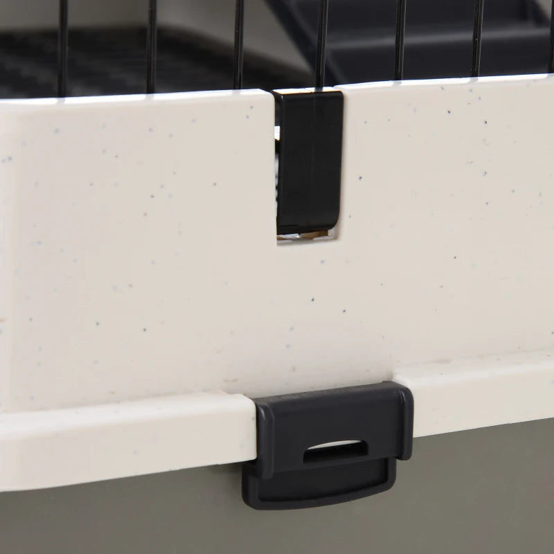 3-Tier Metal Cage with Tray for Rodents, Rabbits and Ferrets with 4 Wheels, 81.2 x 52.7 x 114 cm, Black - Borge' Group Limited