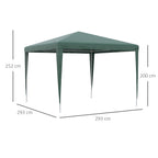Garden Gazebo 3x3 m Foldable and Portable with Anti-UV Cover, Green