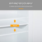 2-Door Bathroom Cabinet with Adjustable Shelf and 2 Wooden Drawers, 60x30x75 cm, White