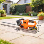 Outsunny 18V Cordless Hedge Trimmer with 2Ah Battery, Charger, 51cm Double Action Blade, Orange