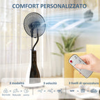 3L Misting Fan with 3 Modes and 3 Speeds, Made of Plastic and Metal, 50x40x125 cm, White and Black