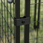 Foldable Dog Playpen with Cover, 8 Panels with Lockable Door, 141x141x113cm, Black