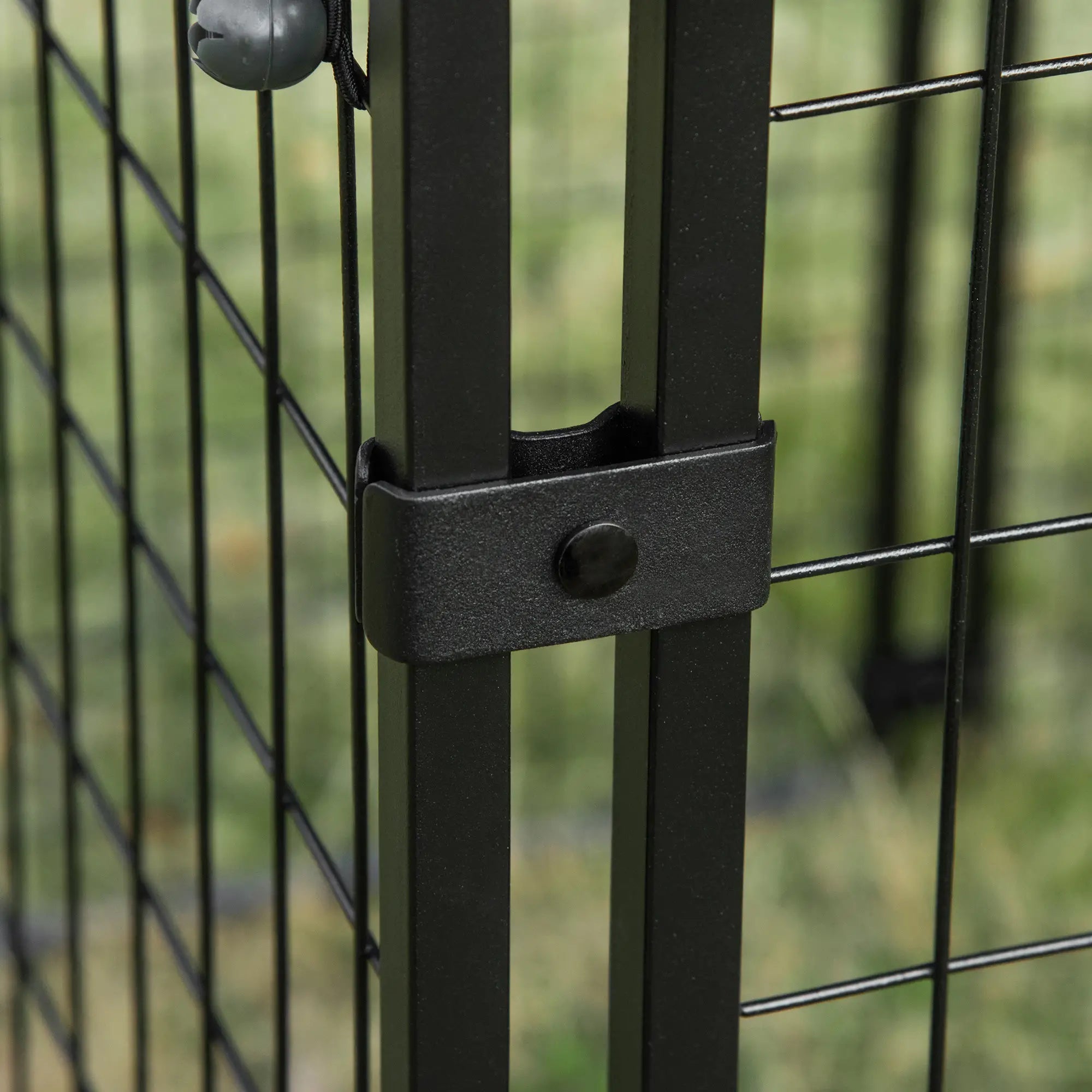 Foldable Dog Playpen with Cover, 8 Panels with Lockable Door, 141x141x113cm, Black