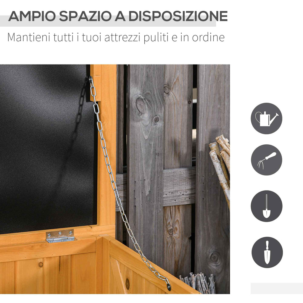 Outsunny Waterproof Outdoor Storage Chest in Fir Wood with Raised Base, 127x56x60 cm, Dark Yellow