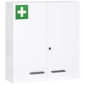 kleankin 6-Shelf Medicine Cabinet with Lock and 2 Keys, Steel, 55x18x60 cm, White - Borgè
