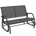 Outsunny 2-Seater Garden Swing Bench in Metal and Mesh Fabric, 120x70x85 cm, Grey