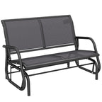 Outsunny 2-Seater Garden Swing Bench in Metal and Mesh Fabric, 120x70x85 cm, Grey