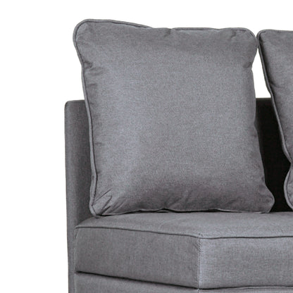 3 in 1 Reclining Armchair Bed in Linen and Wood Effect Fabric, 98x69x65 cm, Dark Grey