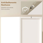 HOMCOM Wooden Bathroom Cabinet with 2 Open Shelves and 2 Cabinets, 30x34.6x180.5 cm, White and Wood Color