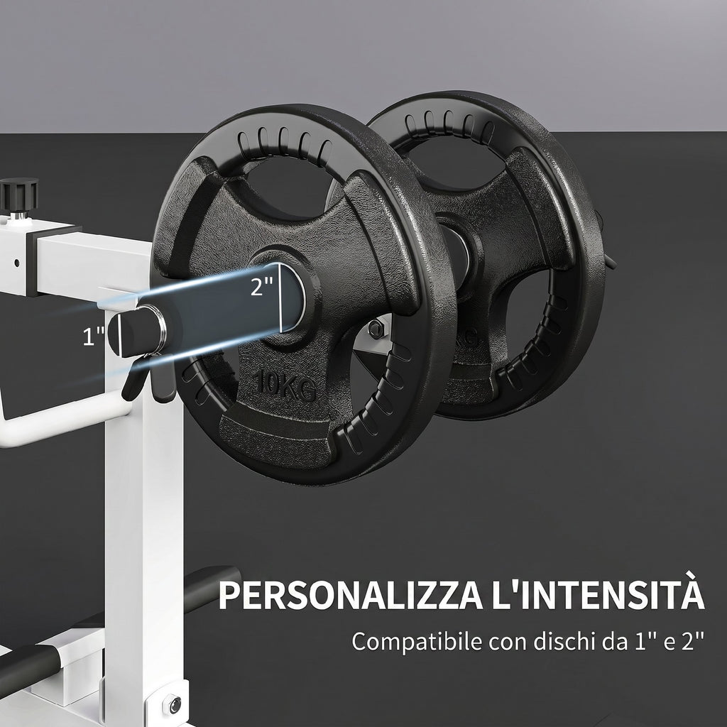 SPORTNOW Adjustable Seated Calf Machine, for Leg, Calf, Waist and Arm Training, Home Gym, White