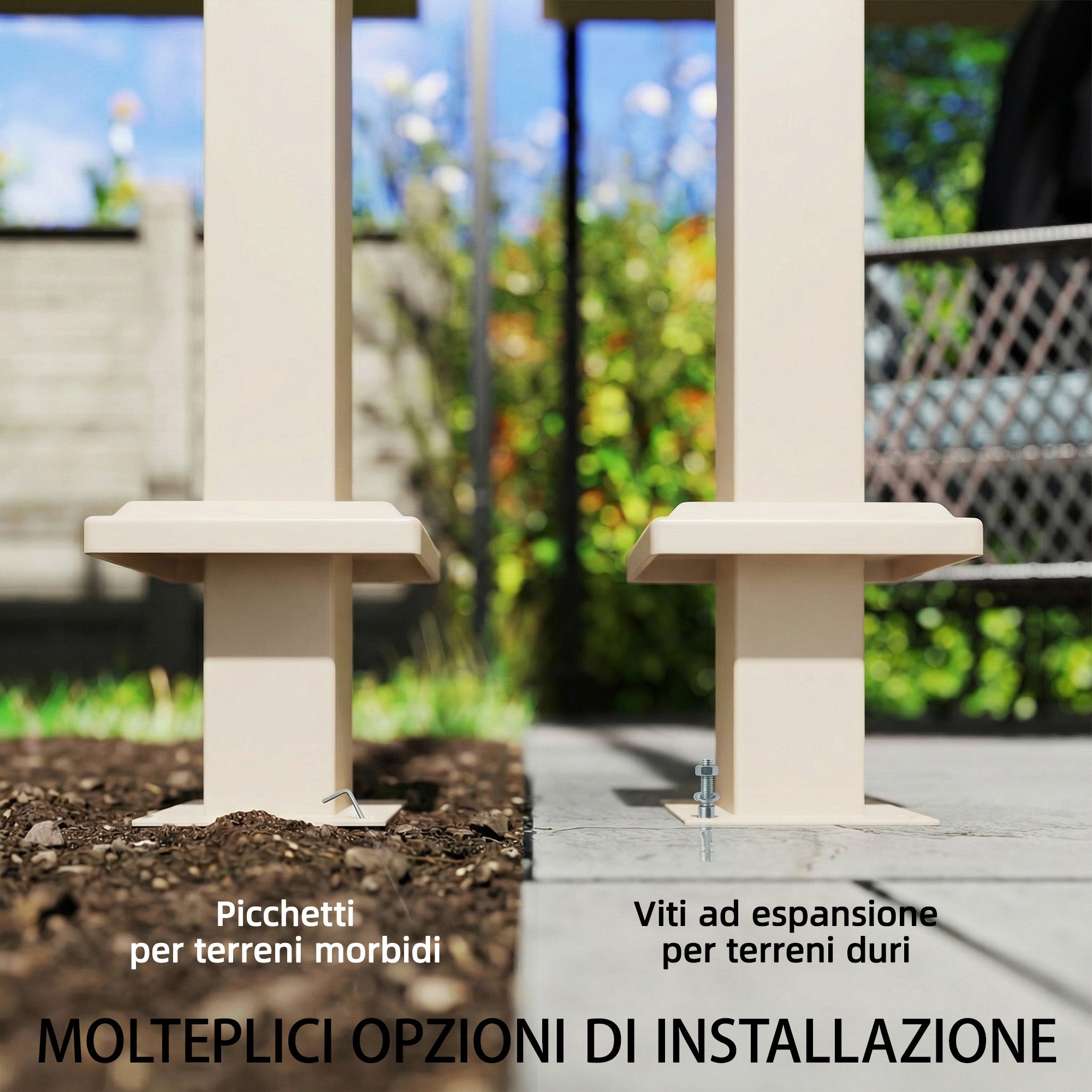 Outsunny 3x3m Lean-to Pergola with Retractable Sliding UV30+ Roof and Drainage Holes, Beige