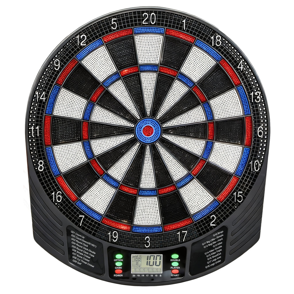SPORTNOW Electronic Dartboard, Soft Tip Dartboard with 6 Darts and LCD Display, for 8 Players, 18 Games and 159 Variations
