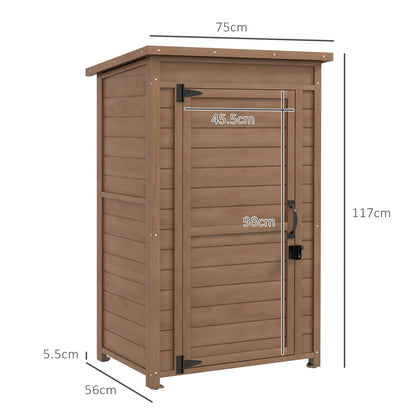 Wooden Garden Cabinet with Adjustable Shelf and Lock, 75x56x117cm, Brown - Borgè