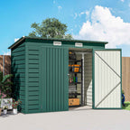 Outsunny Steel Tool Shed with 2 Vents and Latch, 249x121x183 cm, Green