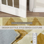Modern Living Room Rug, Hypoallergenic and Washable with 3D Effect, 230x160 cm, Yellow