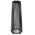 Outsunny Solar LED Garden Lantern with Charging Panel in Rattan and Metal, Ø21.5x61cm, Black