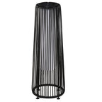 Outsunny Solar LED Garden Lantern with Charging Panel in Rattan and Metal, Ø21.5x61cm, Black