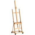 Vinsetto Folding Easel with Wheels, for Painting on Canvas, in Adjustable Beech, for Studio, Artists and Painters