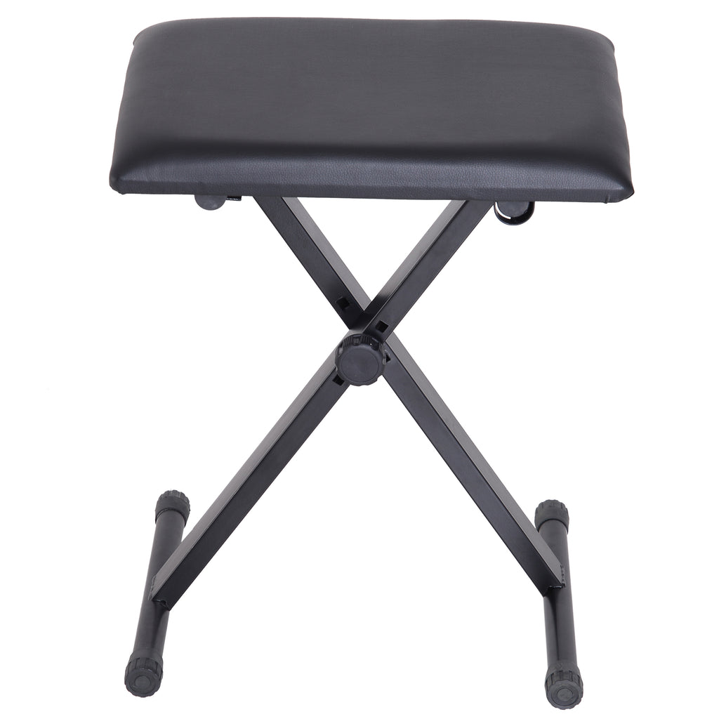 Piano Bench Padded Height Adjustable Foldable Non-Slip, Black, 39x29x47cm