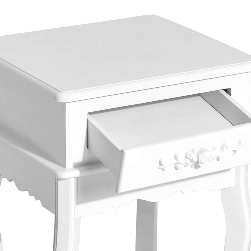 HOMCOM Modern Bedside Table with Drawer Multipurpose Wooden Cabinet