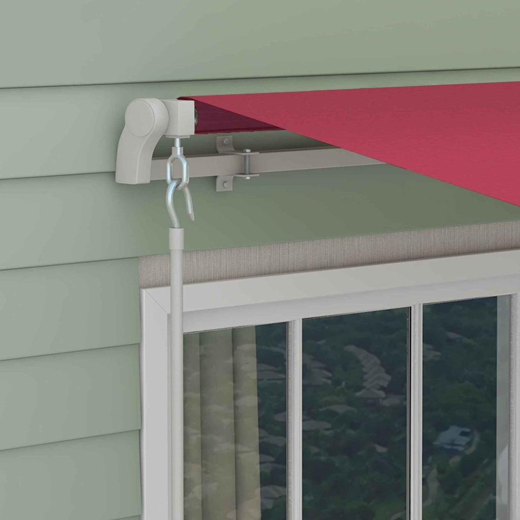 Outsunny Aluminum and Polyester Crank Roller Awning, 295x245cm, Dark Red