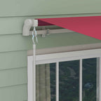 Outsunny Aluminum and Polyester Crank Roller Awning, 295x245cm, Dark Red