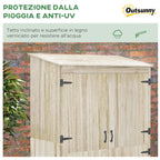 Garden Shed in Fir Wood with 2 Doors and Shelves, 120x57x183cm, Natural - Borge' Group Limited