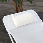 Outsunny Folding Garden Lounger with Reclining Backrest and Cushion, in Metal and Texteline, 182x56x28 cm, Cream