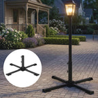 Outsunny Folding Cross Base for 38-48mm Umbrellas, Patio Stand, Dark Grey