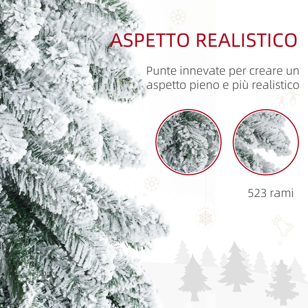 180cm Snowy Christmas Tree with 523 Branches and Steel Base for Indoors