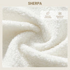 Ergonomic Backrest Lounge Chair in Sherpa Fabric and Foam, 73x82x71 cm, Cream White