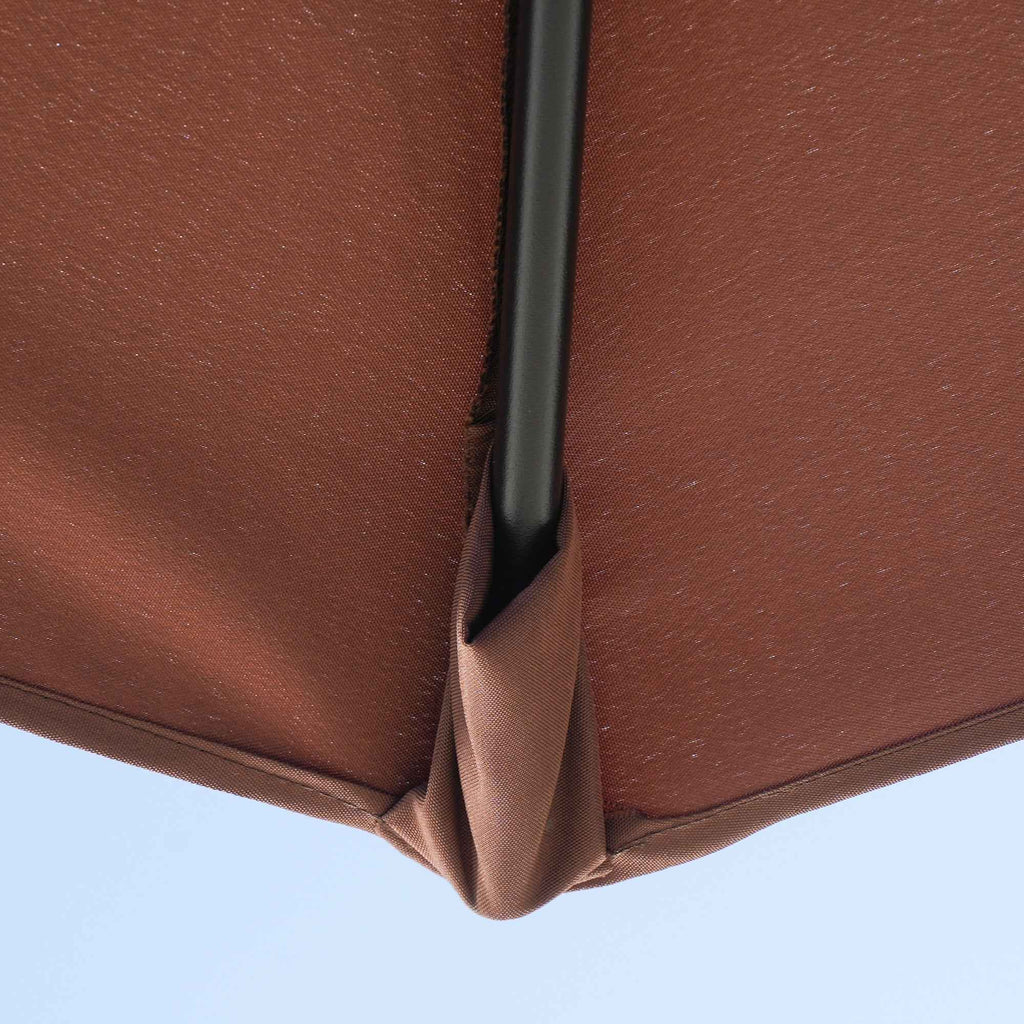 Outsunny Double Crescent Umbrella 2x2 m with Crank Opening and Cross Support, in Steel and Polyester, Coffee