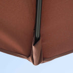 Outsunny Double Crescent Umbrella 2x2 m with Crank Opening and Cross Support, in Steel and Polyester, Coffee