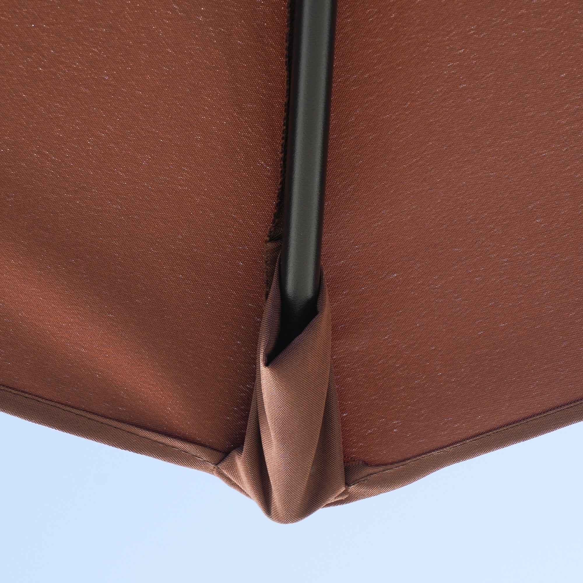 Outsunny Double Crescent Umbrella 2x2 m with Crank Opening and Cross Support, in Steel and Polyester, Coffee