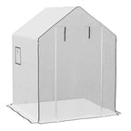 Outsunny PE Garden Greenhouse Cover with Hinged Door and Windows, 140x143x190cm, White
