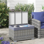 Outsunny garden trunk in Rattan pe with internal coating in waterproof fabric, 76x45x48 cm, gray - Borgè