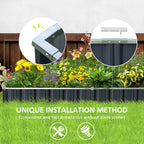 Outsunny raised flowerbed, modular galvanized steel without a bottom, 258x90x30 cm, dark gray - Borgè