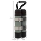 Outsunny Set of 4 Gazebo Weights, Fillable with Sand up to 12 kg, in 168D Oxford Fabric, 20x10x43 cm, Black and Grey