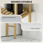 3-Tier Bamboo Slatted Over Toilet Cabinet, Wood Color, 63.5x25.5x181 cm