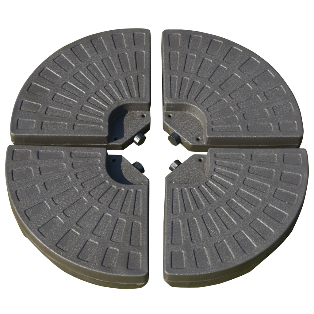 Decentralized Garden Umbrella Stand with Cross Base, Set of 4 HDPE Tiles 66x45x10cm