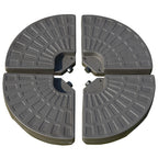 Decentralized Garden Umbrella Stand with Cross Base, Set of 4 HDPE Tiles 66x45x10cm